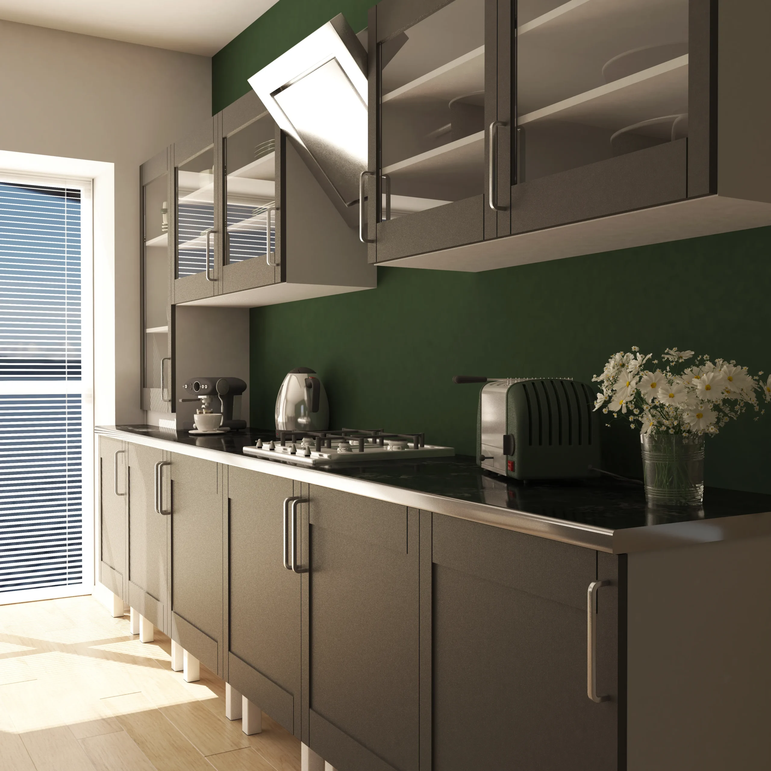 render 3d cocina contemporánea