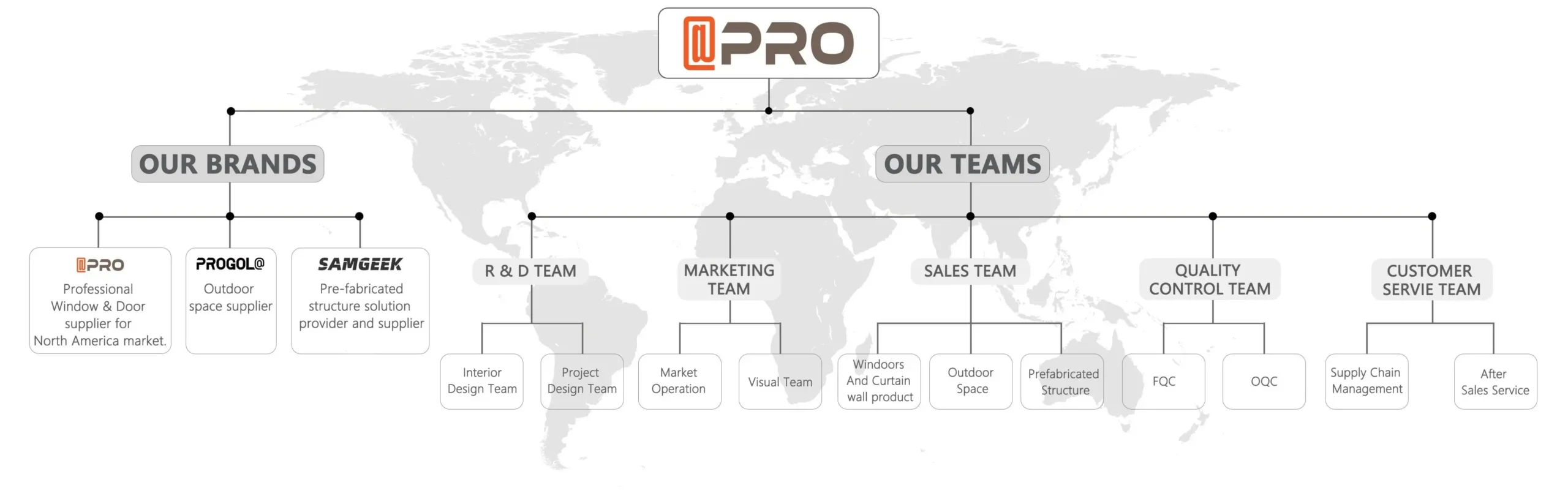 APRO organizational structure showcasing brands and team roles