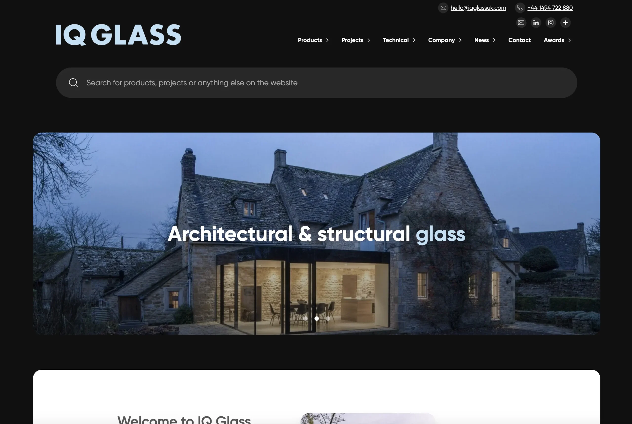 IQ Glass UK-Website