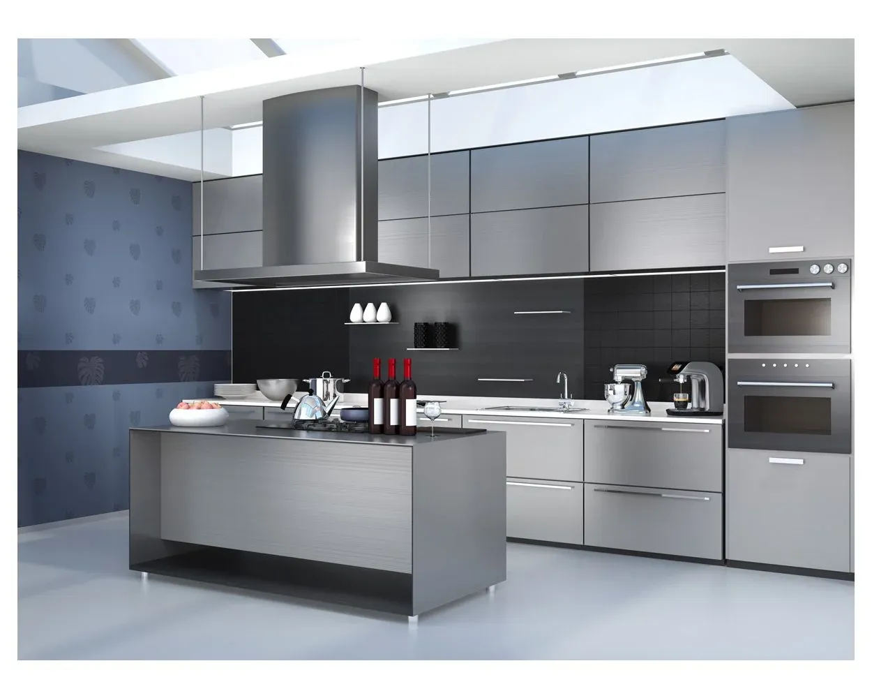 Slab Aluminum Kitchen Cabinet Doors