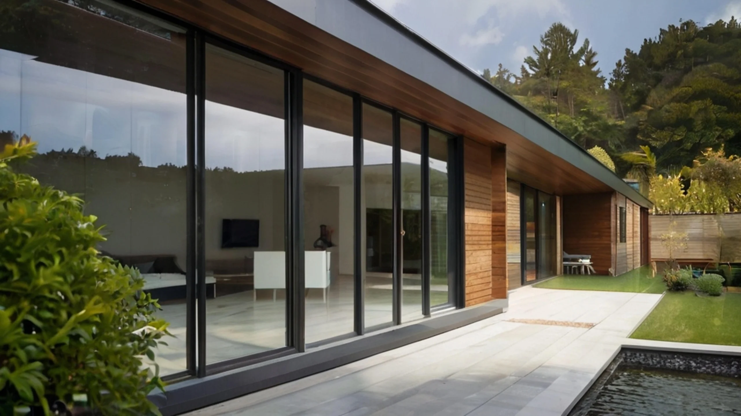 house exterior walls glass aluminum