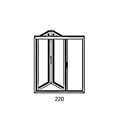 Awning window with 2 leaves 220 cm width