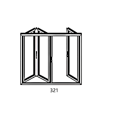 Awning window with 3 leaves 321 cm width