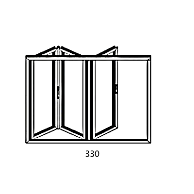 Awning window with 3 leaves 330 cm width