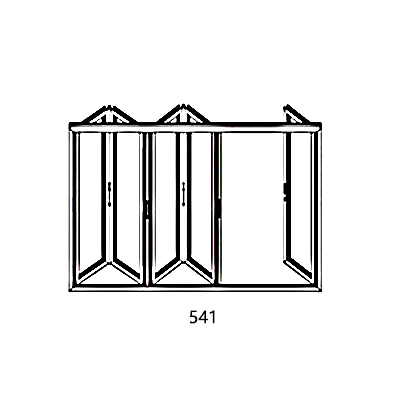 Awning window with 5 leaves 541 cm width