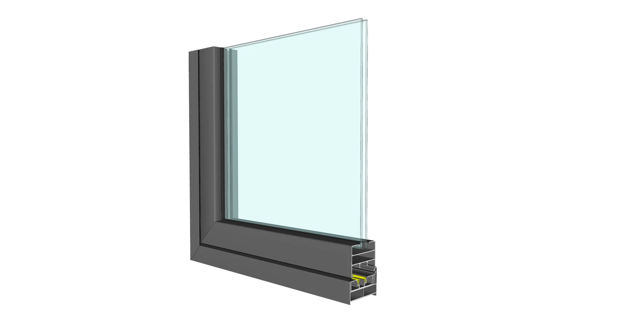 Bi Fold Window non broken bridge angle drawing