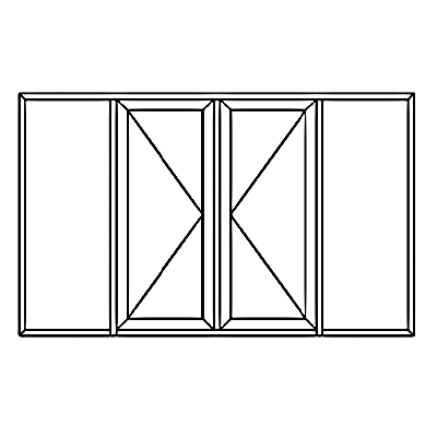 hinged door with 4 leaves