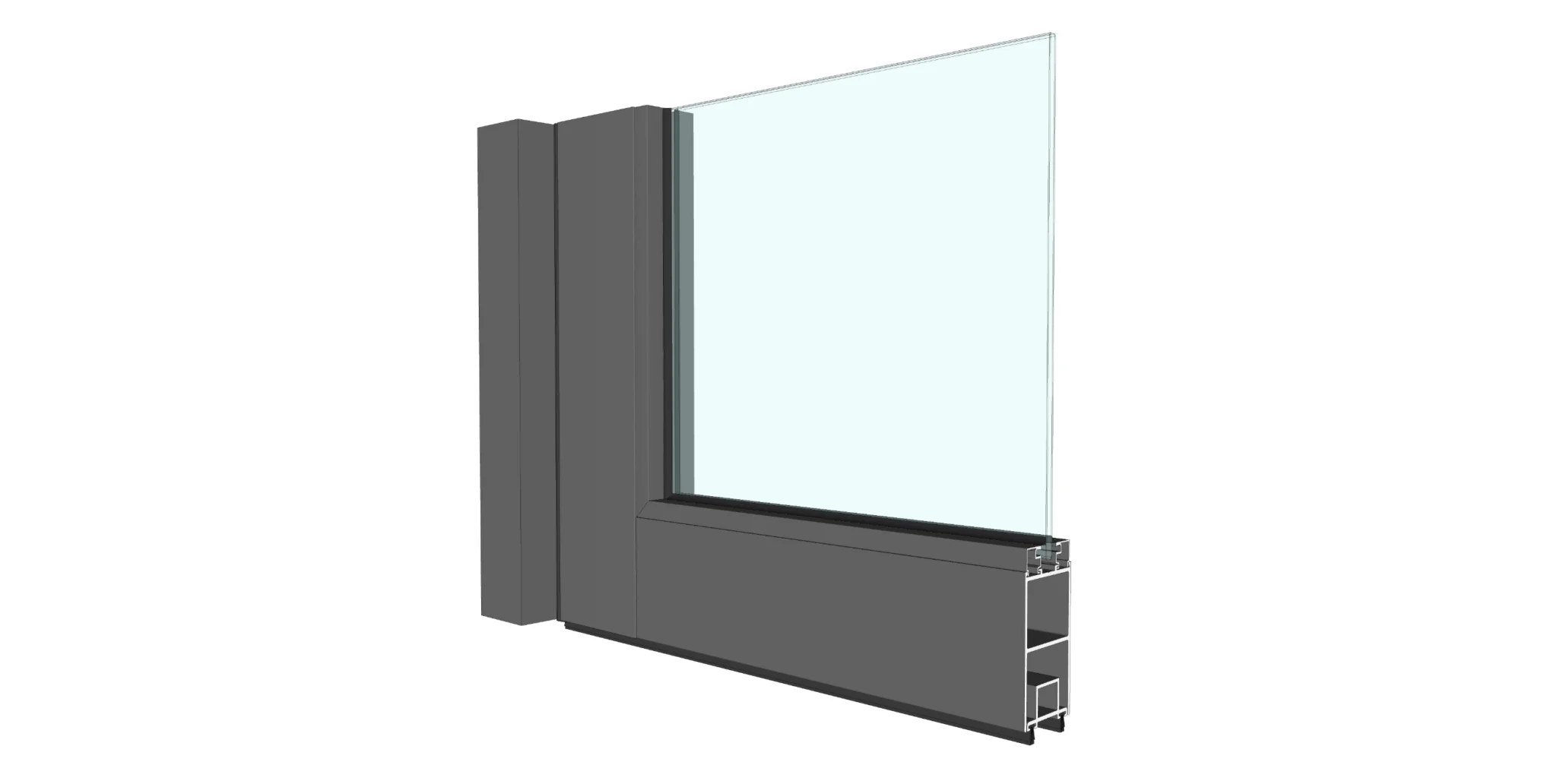 pivot door non broken bridge angle drawing