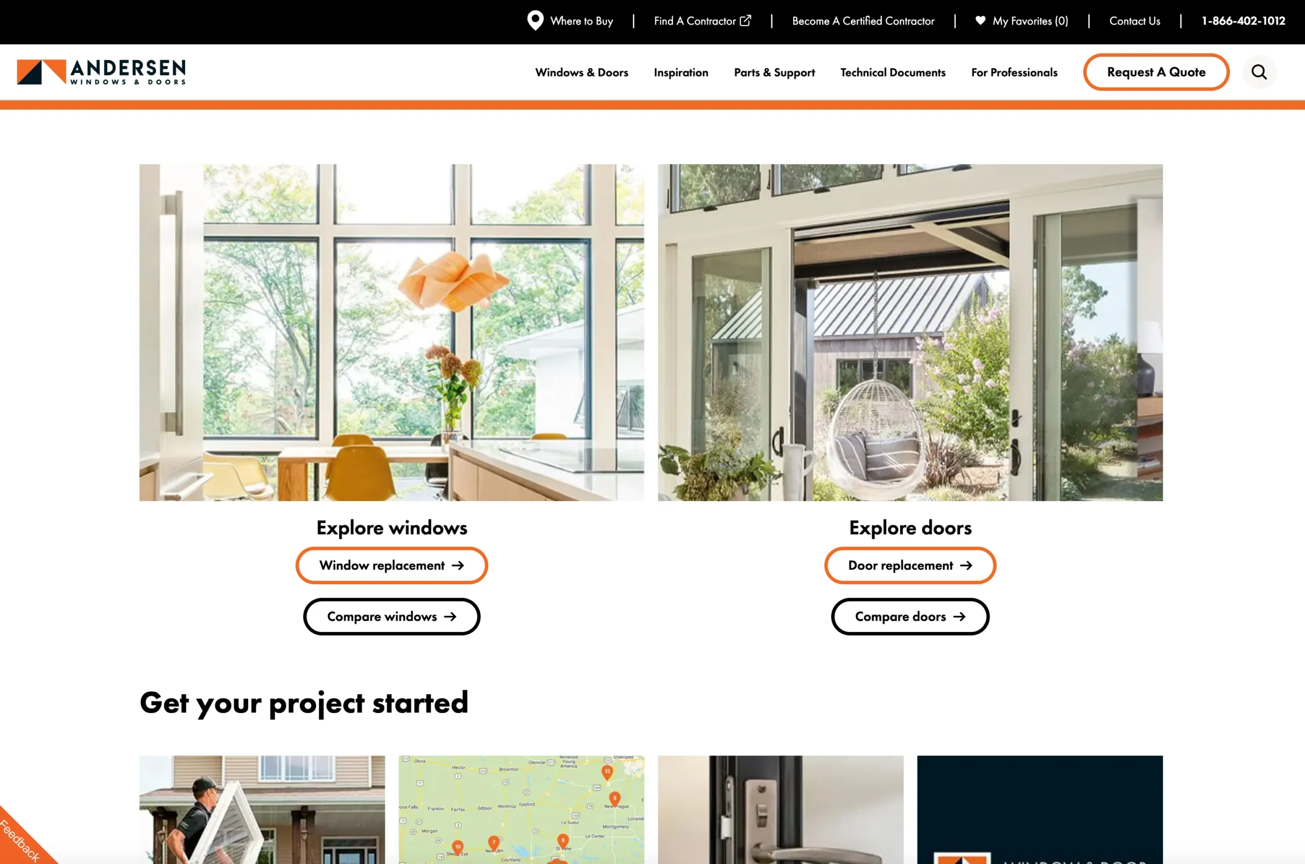 Andersen Windows Doors website