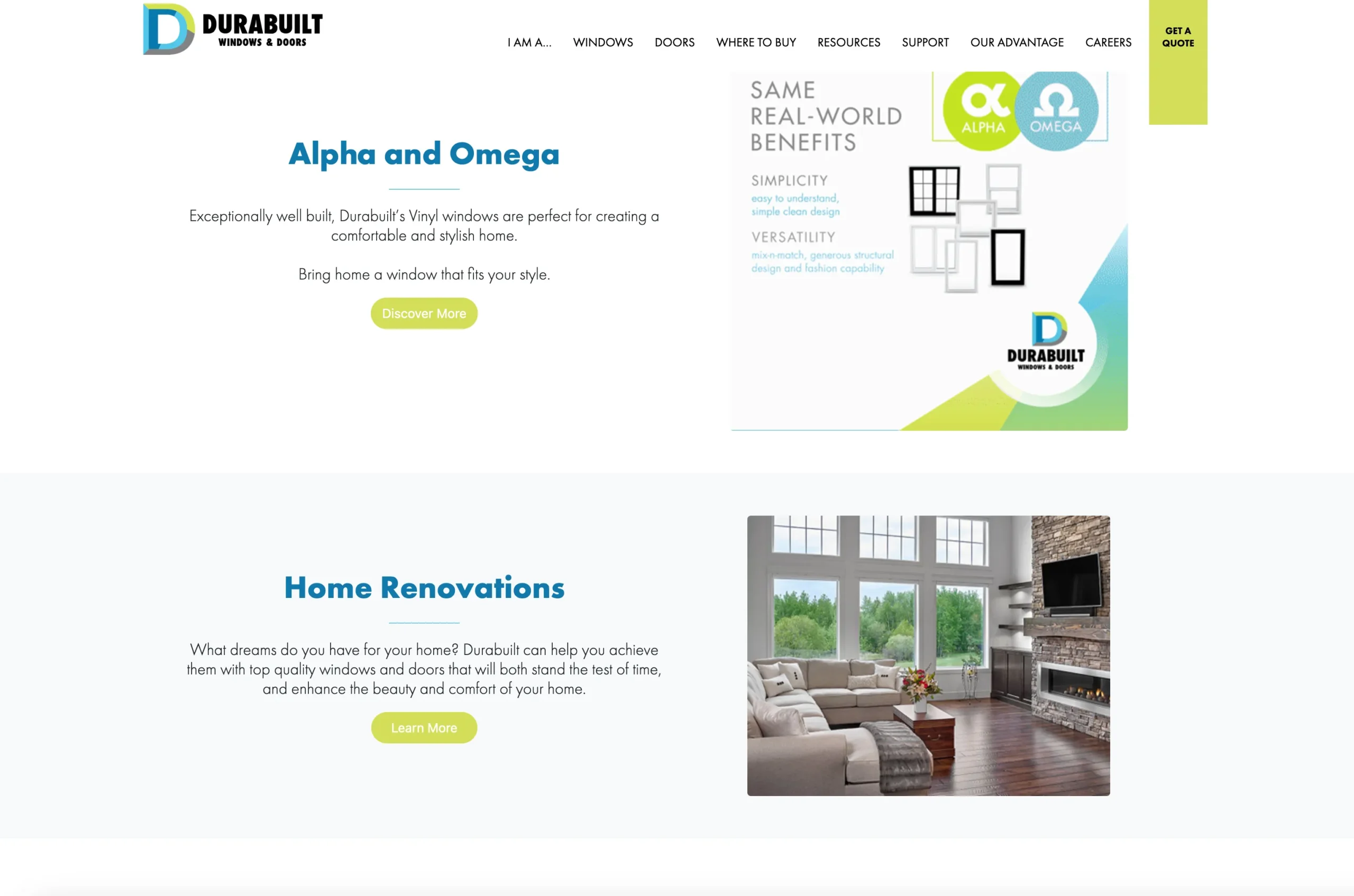 Durabuilt Windows Doors website