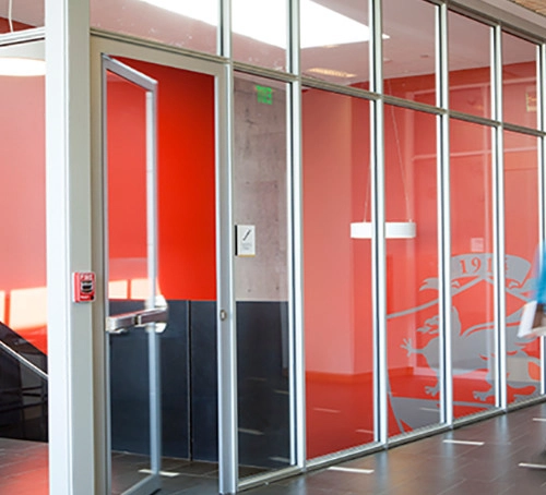 Modern aluminum fire rated and security doors for safety