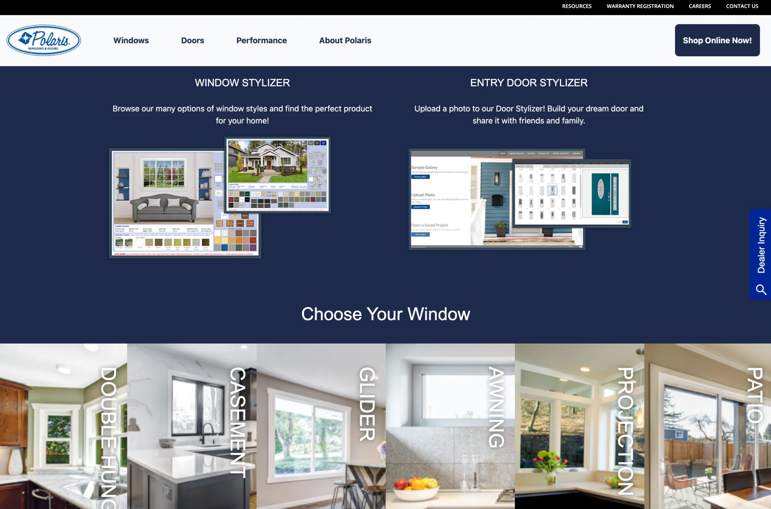 Polaris Windows Doors website