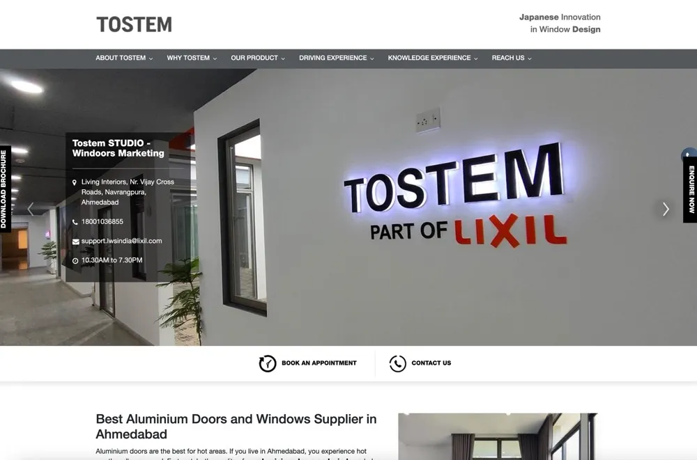 Tostem Studio Windoors Marketing website