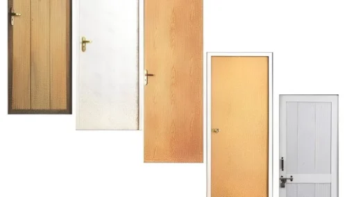 Variety of PVC doors in different wood like finishes