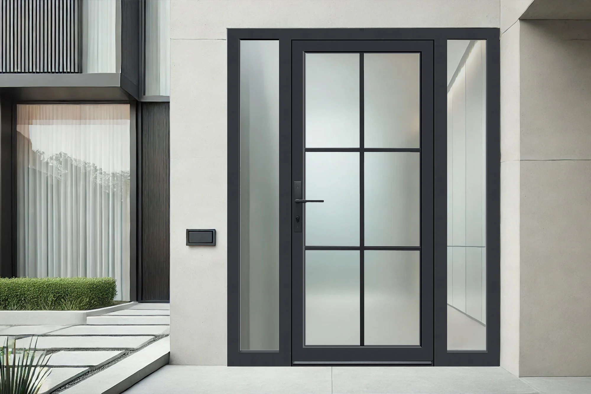 Exterior aluminum door showcasing modern design and durability