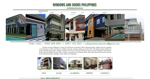 Fornecedores de portas e janelas de alumínio nas Filipinas Solid Summit Construction