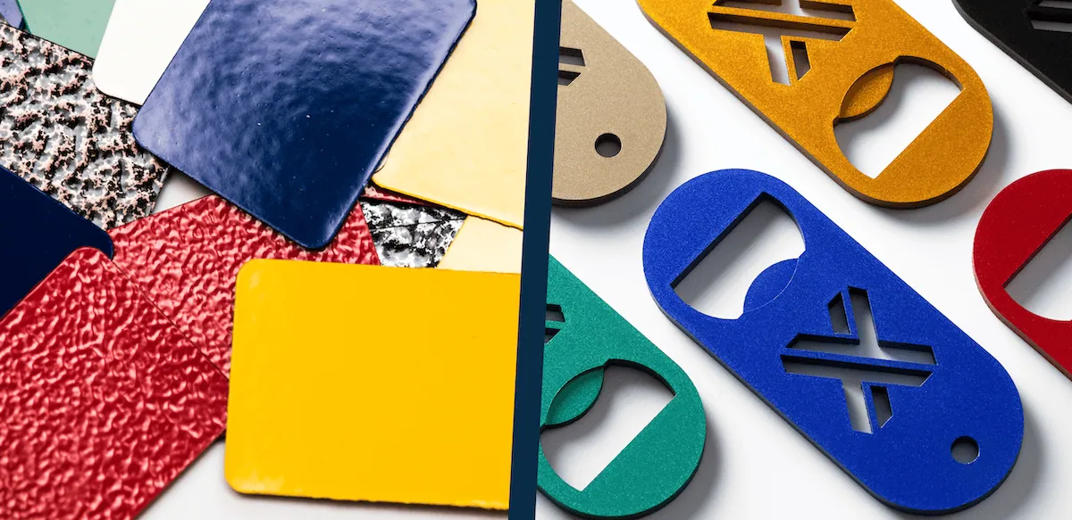 Glossy powder coating vs matte anodized samples