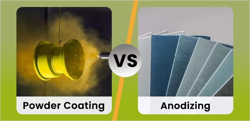 Powder coating wheel vs anodized metal sheet samples
