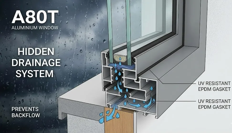Aluminum Casement Windows Sealing and Drainage Aluminum Casement Windows Sealing and Drainage