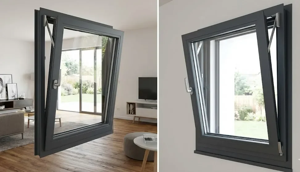 Tilt and Turn Aluminum Windows Tilt Mode Bottom Hung