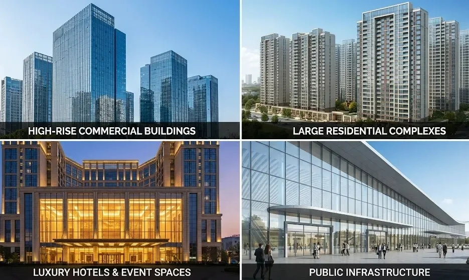 Suitable scenarios for installing curtain wall systems Suitable scenarios for installing curtain wall systems