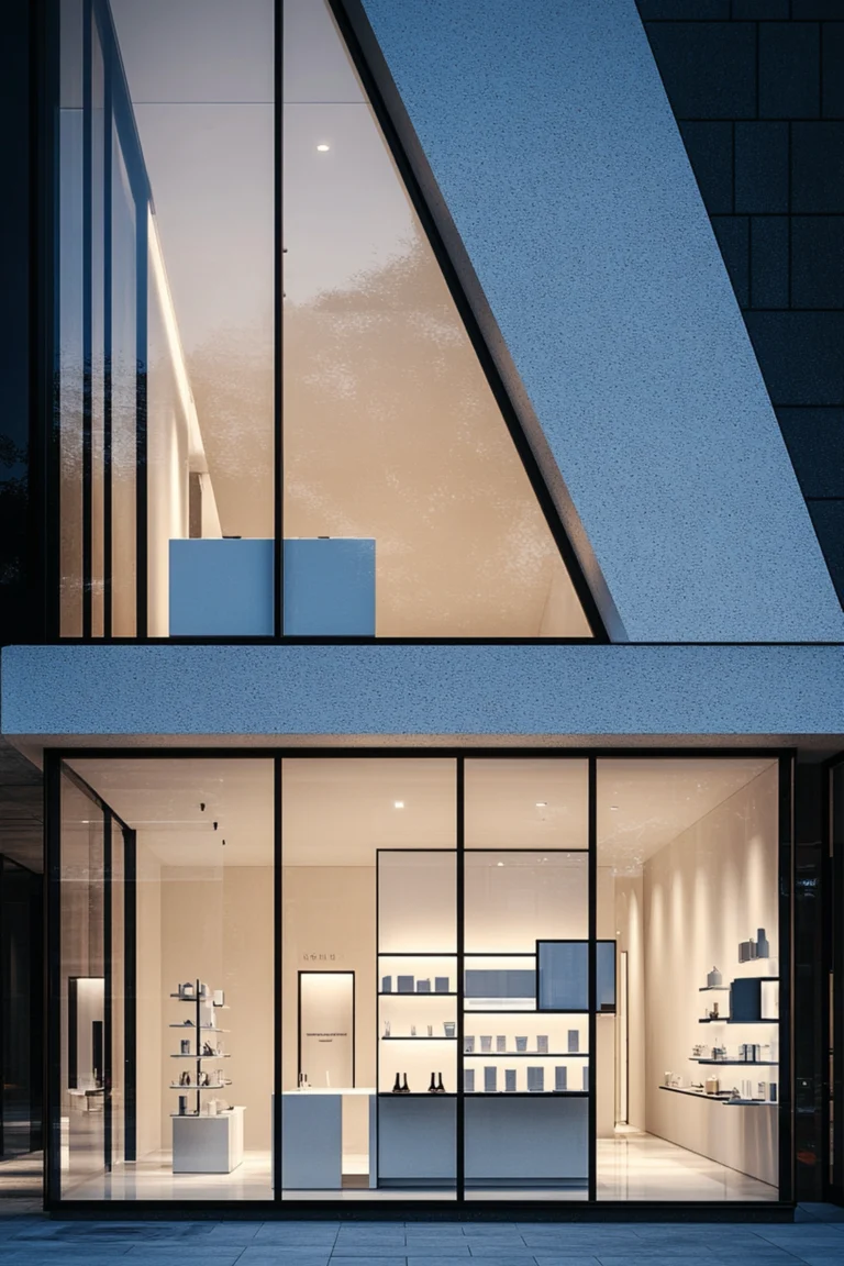 escaparate moderno de cristal