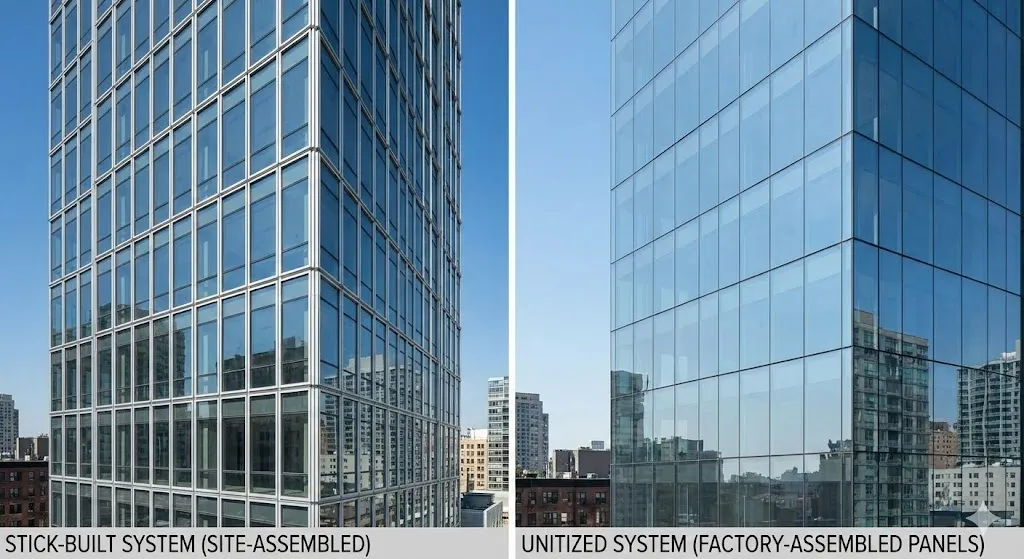stick built vs unitized curtain wall systems stick built vs unitized curtain wall systems