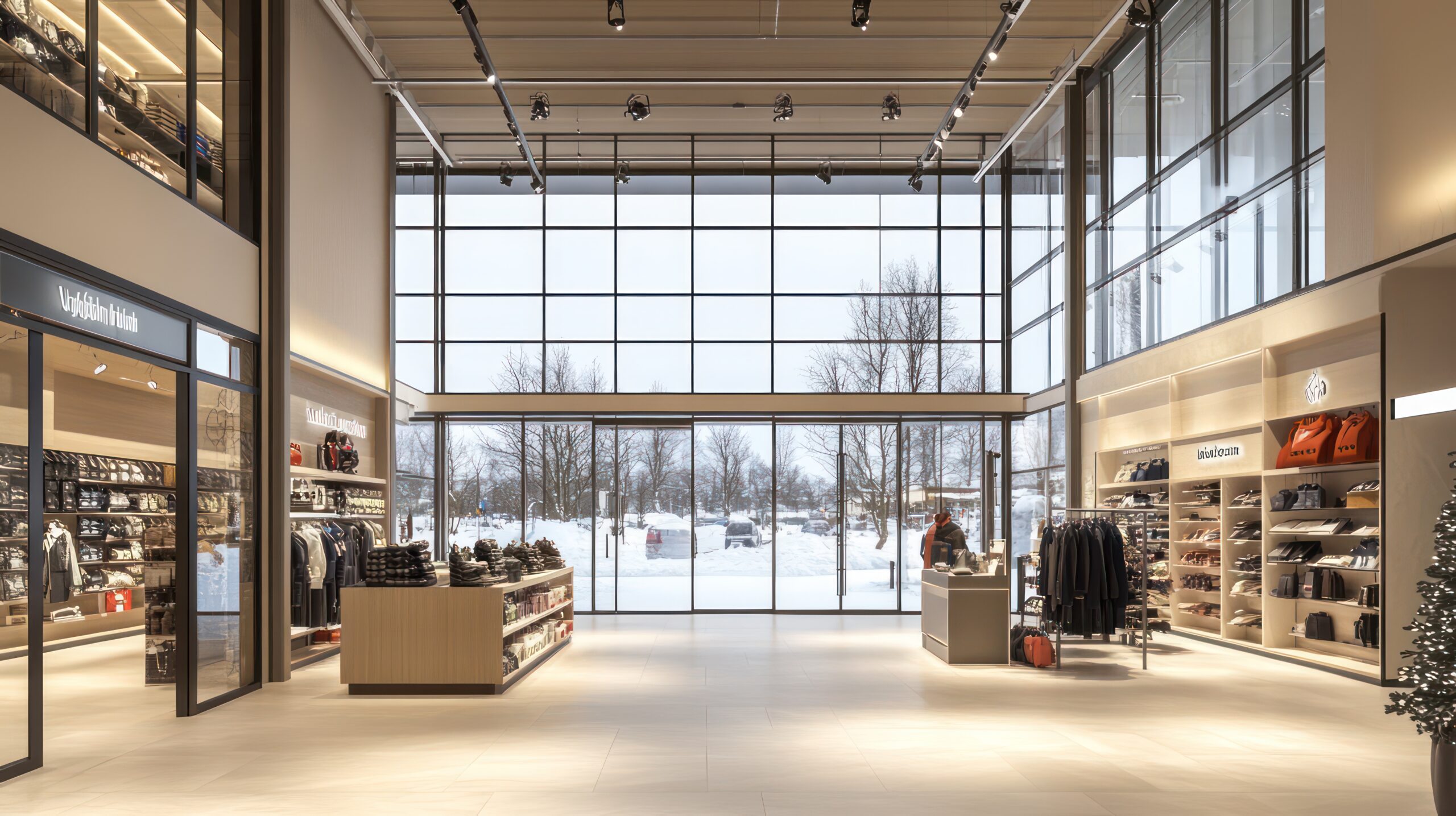 매장 전면이 넓고 창문이 많은 가게