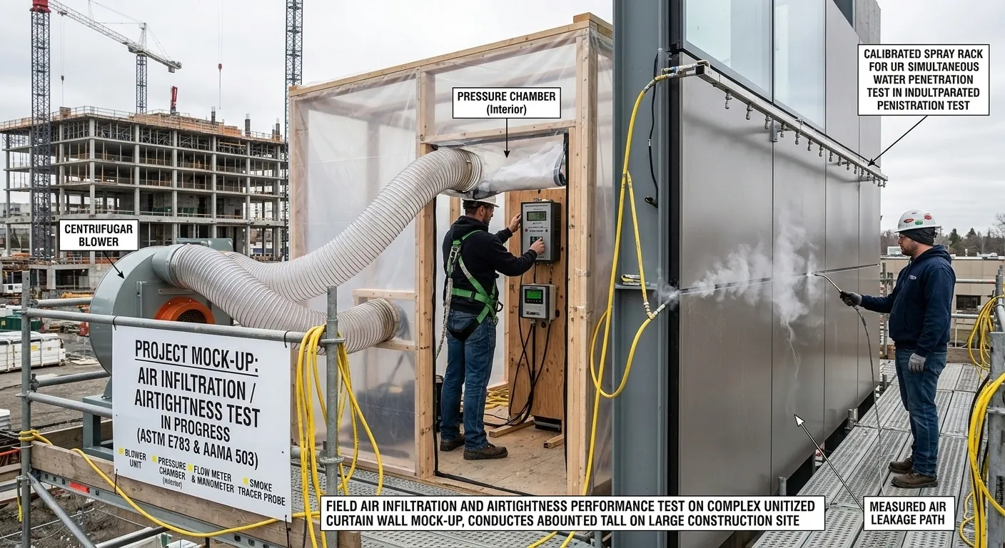 커튼월 기밀성 테스트