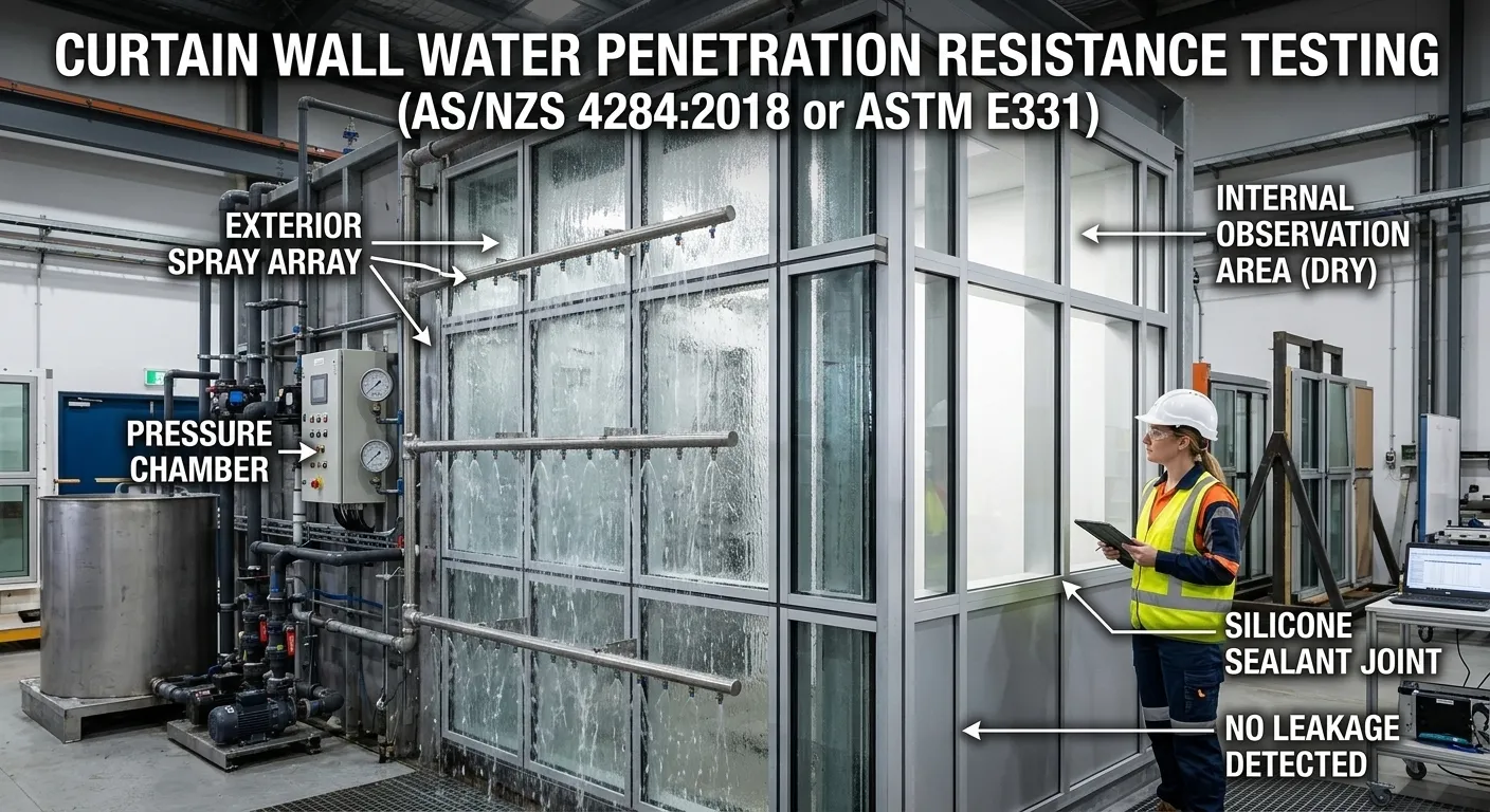 커튼월 방수성 시험