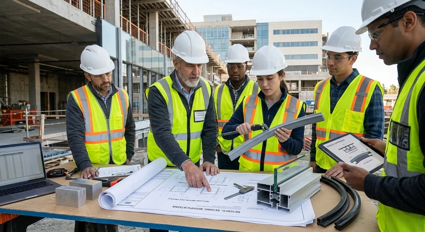현지 설치팀이 해결책을 논의 중입니다.